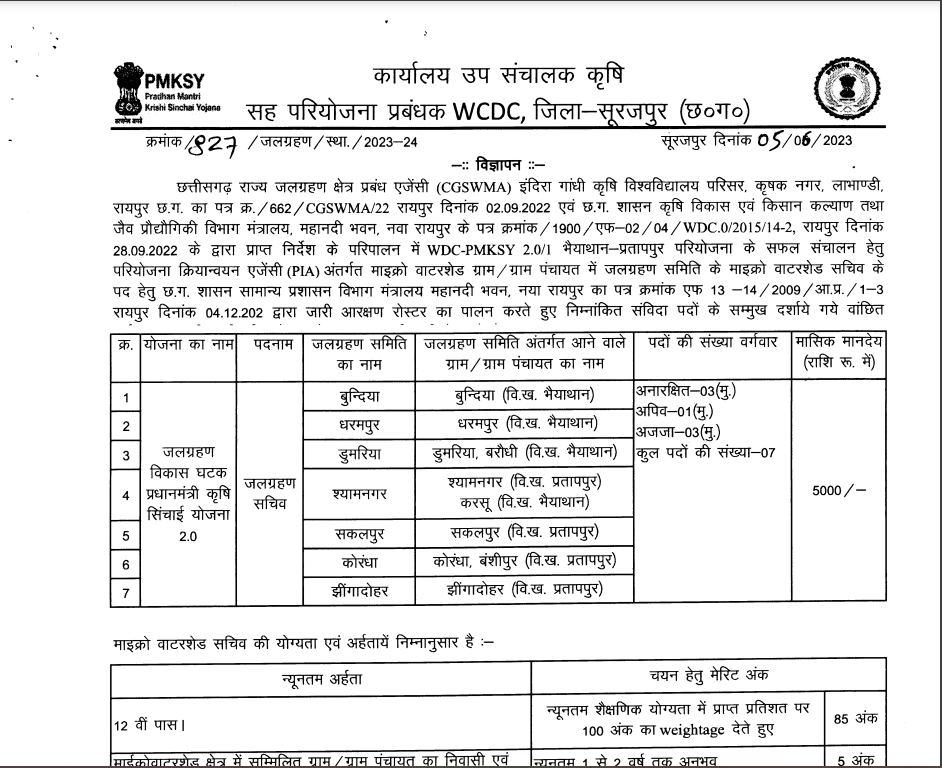 WCDC Surajpur Recruitment 2023