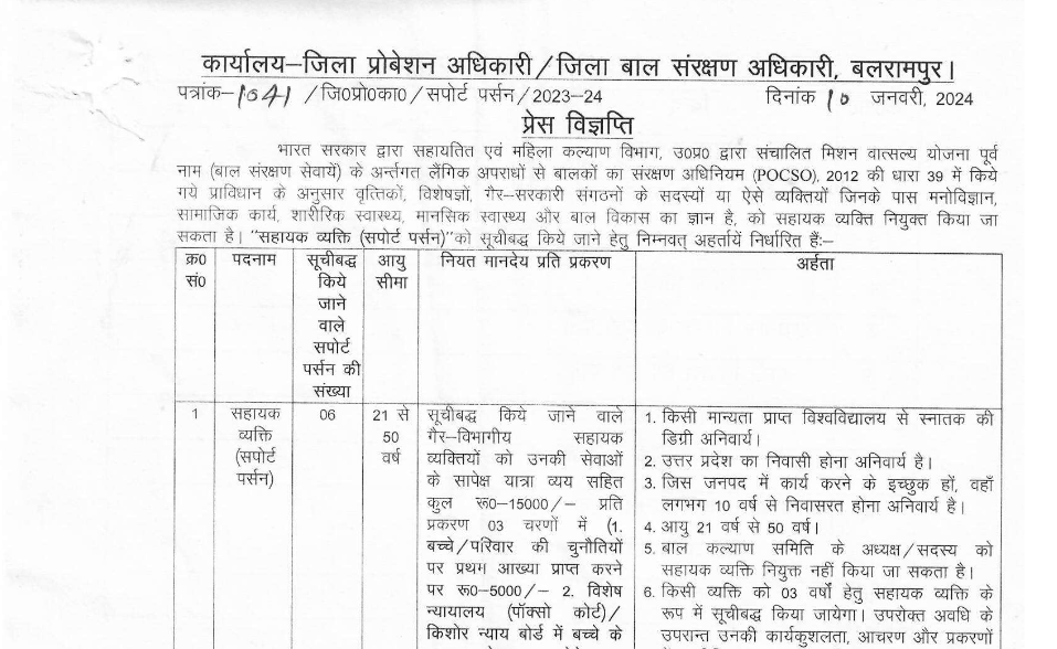 CG Balrampur Vacancy 2024